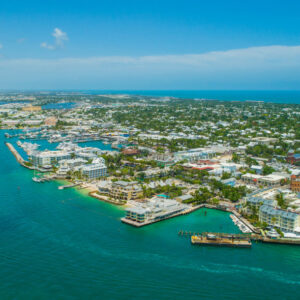 overhead view of Florida Keys coastline