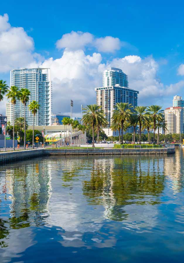 photo of St. Petersburg Florida with buildings on the coast