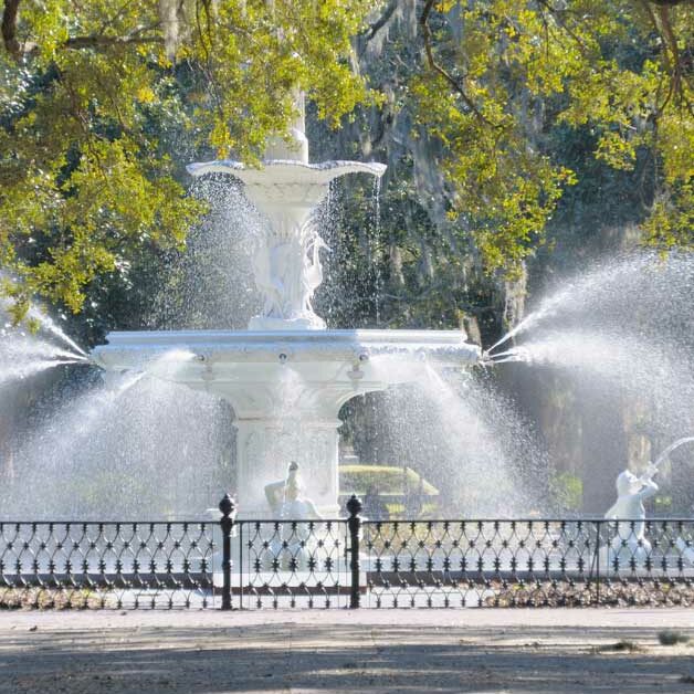 fountain in downtown Savannah, Georgia